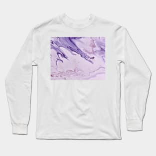 Purple Paint Marble Texture Long Sleeve T-Shirt